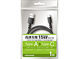 USB  Type-A to C �P�[�u�� USB2.0 5V/3A�Ή� �A���~�ܕ  1.0m  �u���b�N GH-UCACA10-BK �mUSB-A �� USB-C�n