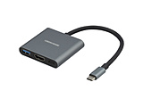 �f���ϊ��A�_�v�^ [USB-C �I�X�����X HDMI /USB-A�{USB-C���X(���d�p PD65W�Ή�)] 4K�Ή� �V���o�[ GH-MHC3A-SV �m4K�n