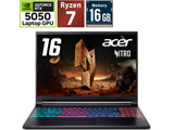 ANV16S-41-A76Y55/E �Q�[�~���O�m�[�g�p�\�R�� Nitro(RTX 5050) �I�u�V�f�B�A���u���b�N �m16.0�^ /Windows11 Home /AMD Ryzen 7 /�������F16GB /SSD�F512GB /�p��ŃL�[�{�[�h /2025�N9�����f���n
