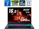 ANV16-I31-N73Z56 �Q�[�~���O�m�[�g�p�\�R�� Nitro V 16(RTX 5060) �I�u�V�f�B�A���u���b�N �m16.0�^ /Windows11 Home /intel Core 7 /�������F32GB /SSD�F1TB /Office�\�t�g�Ȃ� /���{��ŃL�[�{�[�h�n �ysof001�z