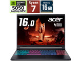 ANV16S-41-A76Y55 �Q�[�~���O�m�[�g�p�\�R�� Nitro V 16S(RTX 5050) �I�u�V�f�B�A���u���b�N �m16.0�^ /Windows11 Home /AMD Ryzen 7 /�������F16GB /SSD�F512GB /���{��ŃL�[�{�[�h�n