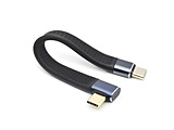 USB-C �� USB-C�P�[�u�� [�f�� /�[�d /�]�� /0.1m /8K /PD240W /USB4(40Gbps)] ���pL�^FLAT �u���b�N TCTCSC-LR-FLAT