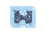 �Q�[�~���O�}�E�X�p�b�h [490��420��3mm] XL�T�C�Y Cyanotype PXMP052XL-O