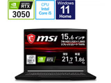 MSI(エムエスアイ) GF63-10UC-3050JP ゲーミングノートパソコン   ［15.6型 /Windows11 Home /intel Core i5 /メモリ：16GB /SSD：512GB /日本語版キーボード］