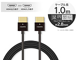1.0m［HDMI ⇔ HDMI］4K・イーサネット対応 HDMIケーブル ウルトラスリム CAC-HD14US10XBK
