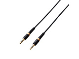 AUX�P�[�u�� ��3.5�I�X-��3.5�I�X ���ϋv �X���� 0.5m �u���b�N AX-35MS10BK