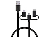 X}[gtHpUSBP[u 3in1 microUSB+Type-C+Lightning 0.3m  ubN MPA-AMBLCAD03BK