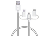 X}[gtHpUSBP[u 3in1 microUSB+Type-C+Lightning 0.3m  zCg MPA-AMBLCAD03WH
