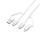 4in1 USB�P�[�u��/USB-A+USB-C/Micro-B+USB-C/USB Power Delivery�Ή�/2.0m  �z���C�g MPA-AMBCC20WH