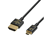 micro HDMI�P�[�u�� Premium HDMI 1m 4K 60P �����b�L �y TV �v���W�F�N�^�[ ���Ή��z (�^�C�vA�E19�s�� - �}�C�N�� �^�C�vD�E19�s��) �C�[�T�l�b�g�Ή� �X�[�p�[�X���� RoHS�w�ߏ��� HEC ARC�Ή� �u���b�N