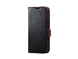iPhone 14 / 13 �p �P�[�X �J�o�[ ���U�[ �蒠�^ �}�O�l�b�g �t���b�v �ϏՌ� �Ռ��z�� �X���� �X�g���b�v�z�[���t �X�^���h�@�\�t �X�e�b�` �u���b�N   PM-A22APLFYBK