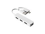 U2H-CA4003BWH USB-C{USB-A  USB-A ϊnu (Mac/Windows11Ή) zCg moXp[ /4|[g /USB2.0Ήn
