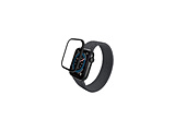 アップルウォッチ ガラス フィルム 【 Apple Watch SE 第2世代 / SE / Series 6 44mm 対応 】 全面保護 表面硬度10H 高透明 フレーム付 指紋防止 飛散防止 気泡防止  ブラック AW-23DFLGFALBK