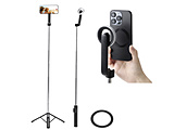 �O�r ���B��_ �}�O�l�b�g �X�}�z�X�^���h Bluetooth �����R���t�� �ő�970mm 360�x��] �y MagSafe �Ή� iPhone / Android �X�}�z ������ �z ���^���v���[�g�t�� �u���b�N   P-STSRM01085BK