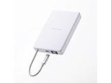 ���o�C���o�b�e���[ 10000mAh �P�[�u����̌^ �R���p�N�g �y�� 30W PD�Ή� ���ő̃��`�E���C�I���d�r ������ iPhone Android �m�[�gPC Switch�Ή� LED�c�ʃp�l�� PSE�K�� �z���C�g   DE-C84-10000WH