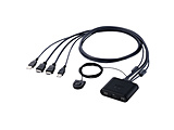 �p�\�R���ؑ֊� [HDMI�f�B�X�v���C / USB�L�[�{�[�h�E�}�E�X] (Mac/Windows11�Ή�) �u���b�N KVM-KHUSN2 �m2���� /1�o�� /�蓮�n