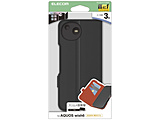 AQUOS wish6 �蒠�^�P�[�X �Ɍ� ���^ ���Εt �ϏՌ�  �u���b�N PM-S261PLFU3KBK