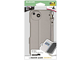 AQUOS wish6 �蒠�^�P�[�X �Ɍ� ���Εt �ϏՌ� �n���h�X�g���b�v�t  �O���[�W�� PM-S261PLFY4KGB