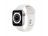 Apple Watch Series 6（GPS + Cellularモデル）- 40mmシルバーアルミニウムケースとホワイトスポーツバンド - レギュラー