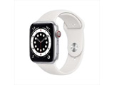 Apple Watch Series 6（GPS + Cellularモデル）- 44mmシルバーアルミニウムケースとホワイトスポーツバンド - レギュラー