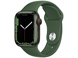 Apple Watch Series 7（GPS+Cellularモデル） 41mm グリーンアルミニウムケースとクローバースポーツバンド[レギュラー]   MKHT3J/A