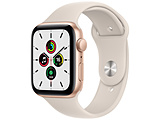 Apple Watch SE（GPSモデル）44mmゴールドアルミニウムケースとスターライトスポーツバンド  ゴールドアルミニウム MKQ53J/A 【磁気充電-USB-Cケーブル同梱モデル】