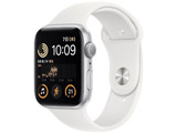 Apple Watch SE（GPSモデル）第2世代- 44mmシルバーアルミニウムケースとホワイトスポーツバンド - レギュラー