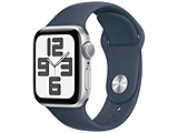 Apple Watch SE(GPS型号)-40mm银铝包和暴风雨蓝色运动带-S/M银铝MRE13J/A