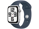 Apple Watch SE(GPS型号)-44mm银铝包和暴风雨蓝色运动带-M/L银铝MREE3J/A