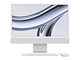 24インチiMac Retina 4.5Kディスプレイモデル: 8コアCPUと8コアGPUを搭載したApple M3チップ, 256GB SSD - シルバー  シルバー MQR93J/A ［23.5型 /メモリ：8GB /SSD：256GB /2023年11月モデル］ 【sof001】