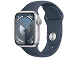 Apple Watch Series 9(GPS型号)-41mm银铝包和暴风雨蓝色运动带-M/L银铝MR913J/A