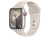 Apple Watch Series 9(GPS+Cellular型号)-41mm星光铝包和星光运动带-M/L星光铝MRHP3J/A