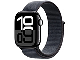 Apple Watch Series 10（GPS + Cellularモデル）- 42mmジェットブラックアルミニウムケースとインクスポーツループ　MWX83J/A