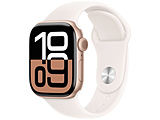 Apple Watch Series 10（GPS + Cellularモデル）- 42mmローズゴールドアルミニウムケースとライトブラッシュスポーツバンド ‐ S/M　MWX93J/A
