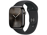 Apple Watch Series 10（GPS + Cellularモデル）- 46mmスレートチタニウムケースとブラックスポーツバンド ‐ M/L　MWYE3J/A