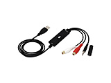 RCA/3.5mm�[�q-USB�I�[�f�B�I�L���v�`���[�P�[�u��  �u���b�N�^�z���C�g CAP-RCA35USB