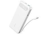 ���o�C���o�b�e���[ Anker Power Bank (20000mAh�A87W�ABuilt-In USB-C �P�[�u��)  �z���C�g A1383N21 �mUSB Power Delivery�Ή� /3�|�[�g�n