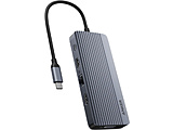 ［USB-C オス→メス カードスロットｘ2 / HDMI / VGA / LAN / USB-Aｘ3 / USB-Cｘ2］USB PD対応 100W ドッキングステーション  グレー A83C20A1 ［USB Power Delivery対応］
