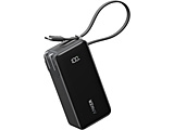 ���o�C���o�b�e���[ Power Bank (10000mAh�AFusion�ABuilt-In USB-C �P�[�u��)  �u���b�N A1637N11 �mUSB Power Delivery�Ή� /2�|�[�g�n