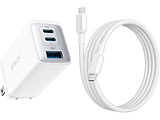 �}���[�d�� PowerPort III 3-Port 65W Pod with USB-C & USB-C �P�[�u��  �z���C�g B2667N22 �mUSB Power Delivery�Ή� /3�|�[�g /GaN(�����K���E��) �̗p�n �y864�z