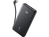 ���o�C���o�b�e���[ Zolo Power Bank (10000mAh 22.5W Built-In USB-C�P�[�u��)  �u���b�N A110DN11 �mUSB Power Delivery�Ή� /2�|�[�g�n