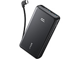 ���o�C���o�b�e���[ Zolo Power Bank (20000mAh 22.5W�ABuilt-In USB-C�P�[�u��)  �u���b�N A110EN11 �mUSB Power Delivery�Ή� /2�|�[�g�n