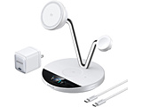 3-in-1�[�d�� Anker Prime Wireless Charging Station (3-in-1 MagGo AirCool Dock Stand)  �z���C�g B25X7J21 �m�}���`�^ /Qi2 25W�Ή��n