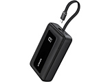 ���o�C���o�b�e���[ Anker Zolo Power Bank (20000mAh 45W Built-In USB-C�P�[�u��)  �u���b�N A1689013 �mUSB Power Delivery�Ή� /2�|�[�g�n