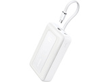 ���o�C���o�b�e���[ Anker Zolo Power Bank (20000mAh 45W Built-In USB-C�P�[�u��)  �z���C�g A1689023 �mUSB Power Delivery�Ή� /2�|�[�g�n