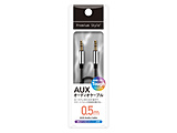 0.5m 3.5mm�X�e���I�~�j�v���O AUX�I�[�f�B�I�P�[�u�� �^�t Premium Style �u���b�N PG-AUX05M11BK �m0.5m�n