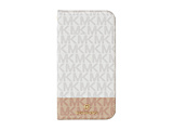 MICHAEL KORS - Folio Case 2-Tone Signature with Tassel Charm for iPhone 13 mini [ Bright White/Ballet ]