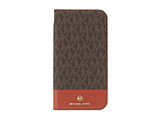 MICHAEL KORS - Folio Case Bicolor with Tassel Charm for iPhone 13 mini [ Brown/Red ]