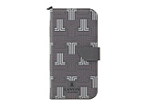 LANVIN COLLECTION - Folio Case Signature with Neck Strap for iPhone 13 Pro [ Gray ]