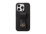 Slim Wrap Case Stand & Ring Ribbon iPhone 15 Pro LANVIN en Bleu Black LBBLKSRIP2361P